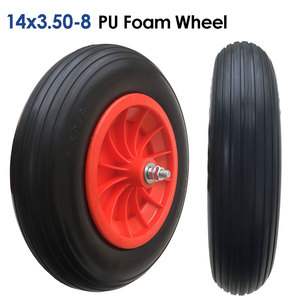 Roue de brouette anti-crevaison 14x3.50-8, pneu plein en mousse PU, pièces de rechange pour chariot à main, chariot de jardin, chariot utilitaire - Product Image 1