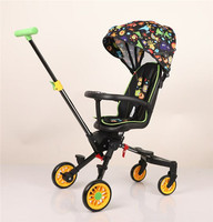 Conception Simple Enfant Poussette multi-fonction Facile Magique Pliant 4 Roues Vélo Enfants Walker Curseur Pas Cher 3 En 1 Bébé Poussette