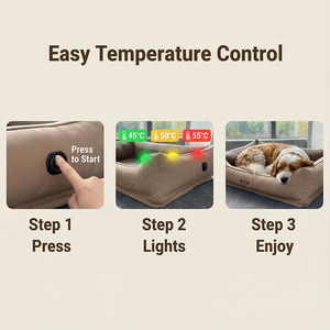 Lit chauffant pour chien en nanotubes de carbone de qualité supérieure |   Chauffage rapide et contrôle intelligent de la température |   Faible <span class=keywords><strong>consommation</strong></span> d'énergie, sans rayonnement - Product Image 3