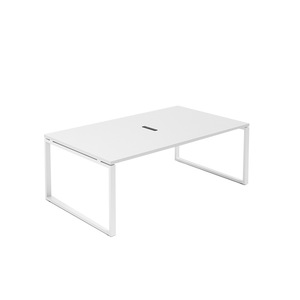 Table de conférence Hehong HYZ-N001 blanche, bureau moderne pour réunions, formations et travail - Product Image 1
