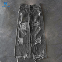 BENTURA Jean Manufacturer Designer Street Wear Baggy Ripped Distressed Vintage Custom Embroidered Raw Denim Jeans