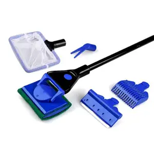 Dropshipping Kit di strumenti per la pulizia dell'acquario Set di morsetti per acquari telescopici aggiornati 5 in 1 Kit per la pulizia dell'acquario spazzola per acquario