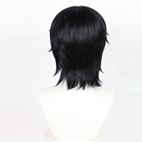 Perruques synthétiques noires naturelles pour hommes en gros, perruques courtes pour garçons avec coupe loup cool et franges texturées pour usage quotidien