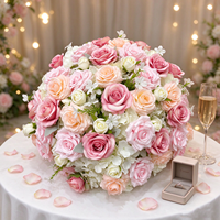 Boules de fleurs artificielles en soie personnalisées pour centres de table décoratifs de mariage et événements (vente en gros)