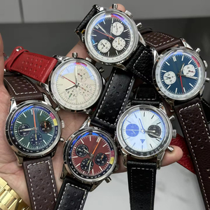 Montre chronographe de luxe 2025, bracelet en cuir véritable, saphir, acier inoxydable, montre automatique de marque pour homme - Product Image 6