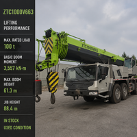 Grue sur camion d'occasion Premium 100 tonnes ZTC1000V663 en stock pour levage d'infrastructure, de structures en acier et d'énergie