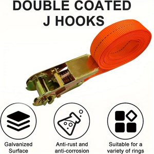 Sangles à <span class=keywords><strong>cliquet</strong></span> en polyester de 6 mètres x <span class=keywords><strong>25</strong></span> <span class=keywords><strong>mm</strong></span>, capacité de 1 tonne, certifiées CE, <span class=keywords><strong>pour</strong></span> la fixation d'objets, attaches de haute qualité - Product Image 2