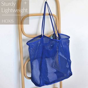 Sac de courses en filet pliable réutilisable, sac de plage en filet portable pour pique-nique et vacances - Product Image 2