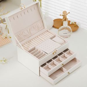 Hot Sale Rectangle Three-Layer Velvet Snap Closure <b>Drawer</b> Display Box Simple Style Fashion Jewelry Storage for Necklaces - Product Image 2