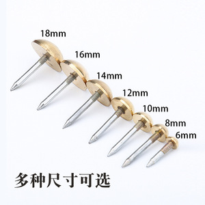 Clous décoratifs en laiton Dingcheng, têtes rondes de 6 mm, 8 mm, 10 mm, 12 mm, 14 mm, 16 mm, 18 mm pour meubles, portes et quincaillerie de fenêtres - Product Image 1