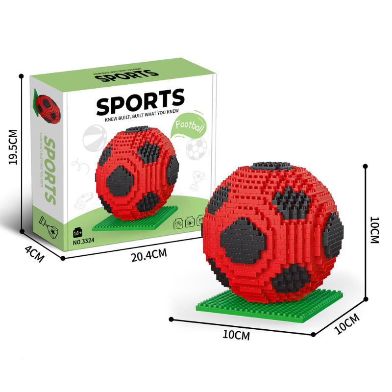 Bloques de construcción de fútbol rojo.