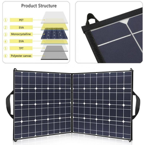 Oferta especial, panel solar plegable monocristalino portátil de alta eficiencia para exteriores, 100W, celda solar monocristalina, envío gratis - Product Image 3