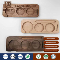 Station de Tamper en Bois 51mm 53mm 58mm avec Emplacement pour Tamper et Distributeur, Organisateur d'Outils d'Espresso pour Barista et Cuisine