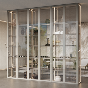 Luxury Minimalist Modern <b>Living</b> <b>Room</b> Display Wine Rack <b>Cabinet</b> Home Furniture Dining Glass Door Storage <b>Tall</b> Pbox Display Wine - Product Image 1