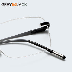 Montures de lunettes carrées sans monture en métal pour hommes Greyjack, verres en polycarbonate anti-UV Me2036 - Product Image 4