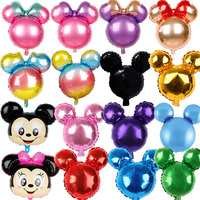 Ballon en forme de tête de Mickey personnalisable de 18 pouces et 24 pouces, ballon en film d'aluminium Minnie Mouse pour la décoration de fête
