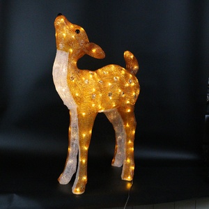 Sika deer <span class=keywords><strong>Bambi</strong></span> de Reno acrílico, estilo clásico, con manchas brillantes, decoración de jardín de Navidad al aire libre - Product Image 2