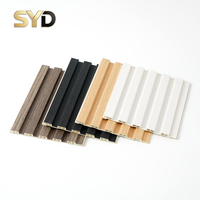 Panel Dinding WPC Modern 150x9mm Tahan Api Pola Geometris Tahan Air Papan Dinding Kayu Interior