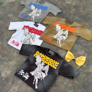 Camiseta para Hombre, Estilo Retro Desgastado, Corte Holgado, Diseño Urbano, Bordado Personalizado, Textil Resistente - Product Image 2