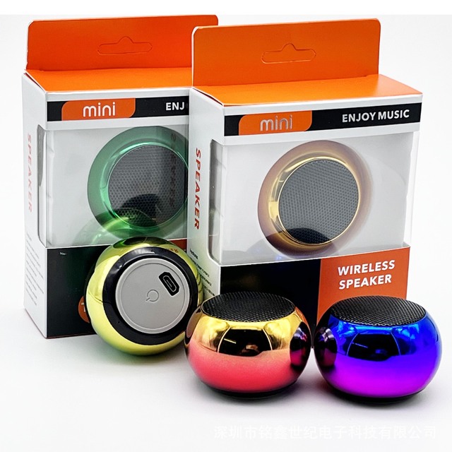 Factory Wholesale Colorful Wireless Mini Speakers M3 Metal Big Volume Bass Hifi Portable Macaron Electroplating Wireless Speaker