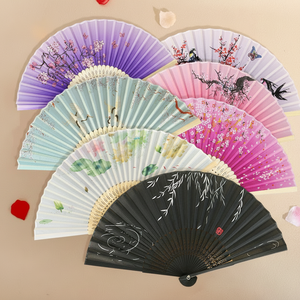 Japanese-style Antique Bamboo Folding Fan for Diwali Ramadan Wholesale Student Hanfu Wedding Hand Fan Reusable Portable