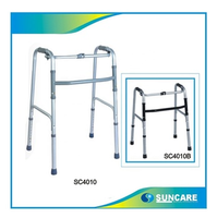 Déambulateur médical SUNCARE pour personnes âgées avec frein à disque, certifié CE, cadre en alliage d'aluminium, conception pliable avec marchepieds pour la mobilité