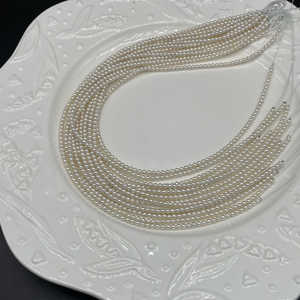 WENCHI Factory <b>Direct</b> Supply 3-4mm Round <b>Beads</b> Freshwater Pearl Necklace - Product Image 4