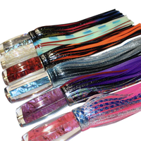Nouveau leurre de pêche en mer profonde pour thon, marlin, wahoo, tête en résine haute transparence, jupe de poulpe, 12,8 pouces, 9,6 oz