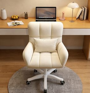 Chaise de bureau ergonomique pivotante, siège de bureau exécutif rembourré avec coussin lombaire, base roulante pour bureau à domicile - Product Image 1