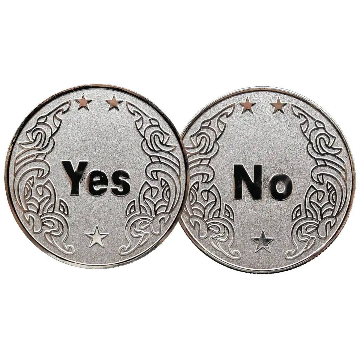 Custom 40mm Aluminum Alloy Plating Decision YES or NO Metal Crafts Lucky Coin