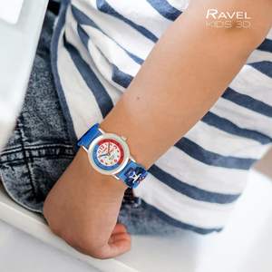 Ravel นาฬิกาอัลลอยลา<span class=keywords><strong>ย</strong></span>การ์ตูนสำหรับเด็ก, นาฬิกาควอตซ์เคลื่อนไหวแบบแอนะล็อกกระจกหน้าปัดแบตเตอรี่1ปีความหนา10มม. - Product Image 3