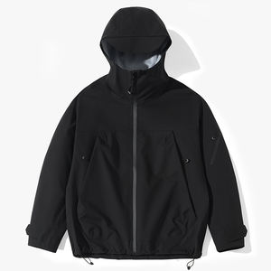 High Quality Eco-Friendly Polyester/Cotton Worsted Fabric Jacket 250g-300g <b>Weight</b> <b>Stand</b> Collar Zipper Closure Casual Style Men - Product Image 3