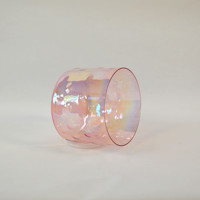 Bol chantant en cristal rose pastel HF Cosmic Light, design Hump, instrument de méditation pour la guérison sonore alchimique
