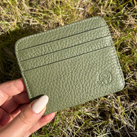 Dompet Kartu Kredit Kulit Asli Kulit Sapi Tipis Ramping Kecil Desainer Dompet Saku Depan Dompet Koin Kulit Sapi untuk Pria