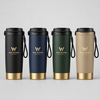 Gobelet isotherme en acier inoxydable de haute qualité, tasse de voyage portable avec sangle de transport pour cadeaux d'entreprise
