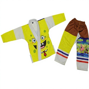 Kimono de BJJ Unisex para Adultos de Bob Esponja, Uniforme de Artes Marciales, Amarillo, Estampado Digital, Algodón Poliéster, Secado Rápido, 460g, Ajuste Personalizado - Product Image 3