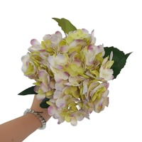 Bunga Hydrangea Sutra Buatan Warna Pink Batang Tunggal 50cm Grosir, Hydrangea Palsu Custom untuk Dekorasi Pernikahan dan Rumah