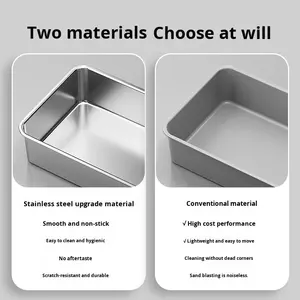 Caja de arena extra grande de acero inoxidable para gatos, bandeja elevada semicerrada a prueba de olores con salida superior, accesorio de inodoro a prueba de salpicaduras - Product Image 2
