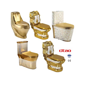 Sang trọng mạ điện màu vàng nhà khách sạn thiết bị vệ sinh nhà vệ sinh bát một mảnh Vàng Gốm nhà vệ sinh - Product Image 2