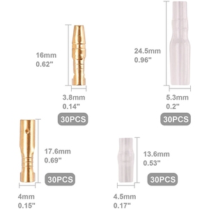 GIET 120 pièces de bornes à ressort enfichables de 3,5 mm avec gaine de protection, bornes de câblage en forme de balle, bornes de câblage à sertissage à froid, emballées en boîte - Product Image 2