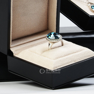 Estuche de Joyería de PU de Lujo Personalizado con Base de Plástico, Color Personalizable, Empaque de Alta Gama para Anillos, Collares y Pendientes - Product Image 6