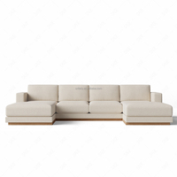 Canapé d'angle en forme de U FERLY 3 places avec double chaise longue pour salon