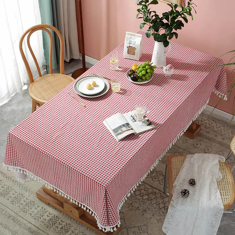 customize size tablecloths table cloths table linen home wedding hotel party red small plaid tablecloths