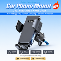Soporte para Teléfono de Coche para Rejilla de Ventilación, Clip Metálico con Giro 360°, Pedido al por Mayor °   Rotación, Liberación con un Botón, Logotipo Personalizado para Todos los Teléfonos Inteligentes
