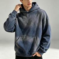 Hoodie oversize délavé à l'acide, coupe épaule tombante, article tendance, hoodies délavés à la pierre