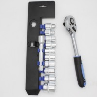Juego de Llaves de Trinquete de Metal Duradero de 12 Piezas, 1/4'' 1/2'', Varilla de Extensión de Enchufe, Juego de Herramientas Manuales con Caja de Herramientas, Personalizable OEM