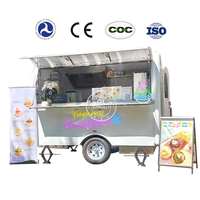 Remorque de restauration professionnelle en acier inoxydable, prête pour les festivals, pour café et desserts