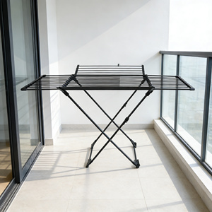 Séchoir à linge métallique robuste pliable et extensible avec ailes <span class=keywords><strong>pour</strong></span> le séchage des vêtements et des serviettes - Product Image 4