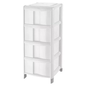 Cassettiera salvaspazio 4C (38.5x39.5x86cm) bambù bianco 9022069112 - Product Image 1