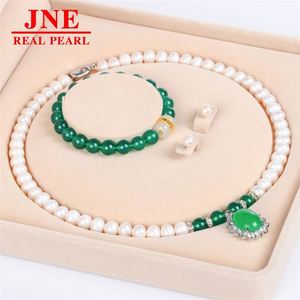 Natural Pearl Necklace Chalcedony Beads Imitation Chalcedony Egg Surface Pearl Necklace Mother's Gift for <strong>Elders</strong> Mother's Day - Product Image 1
